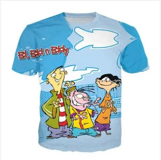 أحدث أزياء رجالي / نسائي 90's Cartoon ed edd n eddy الصيف نمط تيز 3d طباعة عارضة تي شيرت قمم زائد الحجم BB03