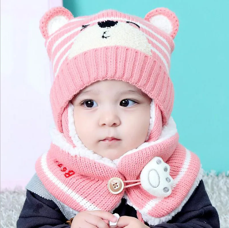 2019 Baby Winter Warm Hat Set Kids Beanies Hat And Scarf Set