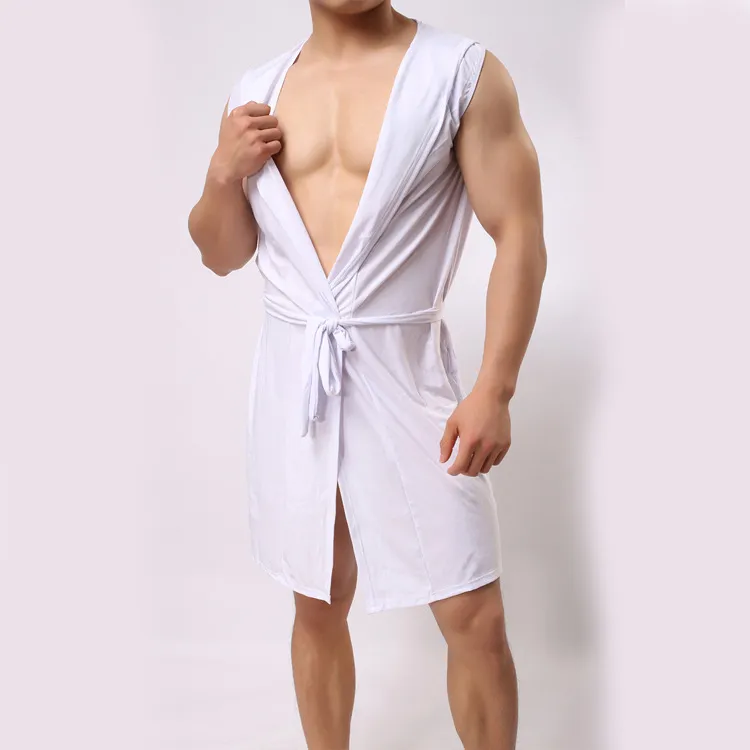 Lounge Robe Com Capuz Sexy Macios Macios Homens Sleep Lounge Homens Robes Gay Home Desgaste Dormir