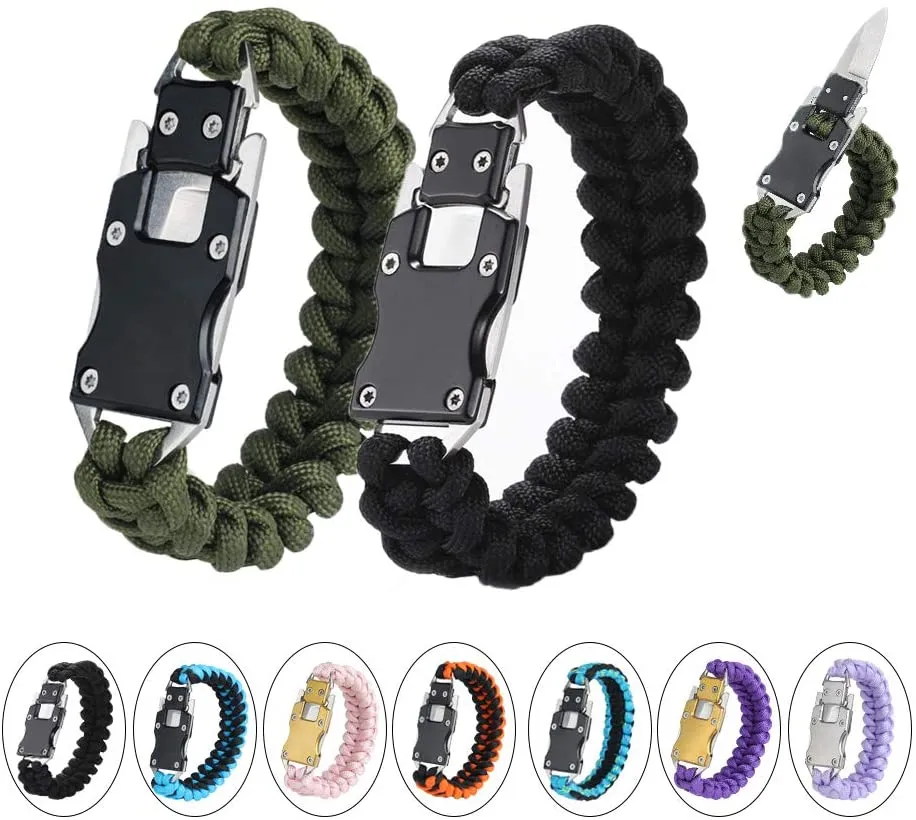 inschakelen Toegangsprijs Oogverblindend Paracord Mes Armband Cord Armbanden, Emergency Tactical EDC, Survival Gear Kit voor Wandelen Reizen Camping, Best Cadeau voor Mannen Vrouwen inschakelen Toegangsprijs Oogverblindend Paracord Mes Armband Cord Armbanden, Emergency Tactical EDC, Survival Gear Kit voor Wandelen Reizen Camping, Best Cadeau voor Mannen Vrouwen