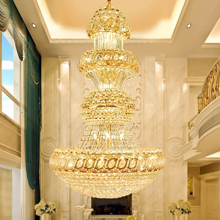 Américain Moderne Lustre En Cristal Luminaire LED Lustres Européens Hôtel Lobby Hall Maison Éclairage Intérieur Dia 80cm / 100cm / 120cm