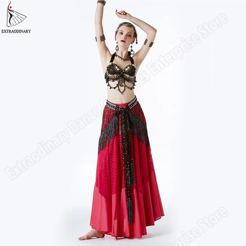 Stage Wear ATS Tribal Gypsy Hip Scarf Belly Dance Skirt Belt Bra