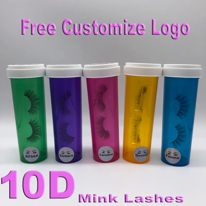 Mink Lashes 10D Silk Protein Mink False Eyelashes Long Lasting Lashes Natural Mink Eyelashes Round Box Packaging