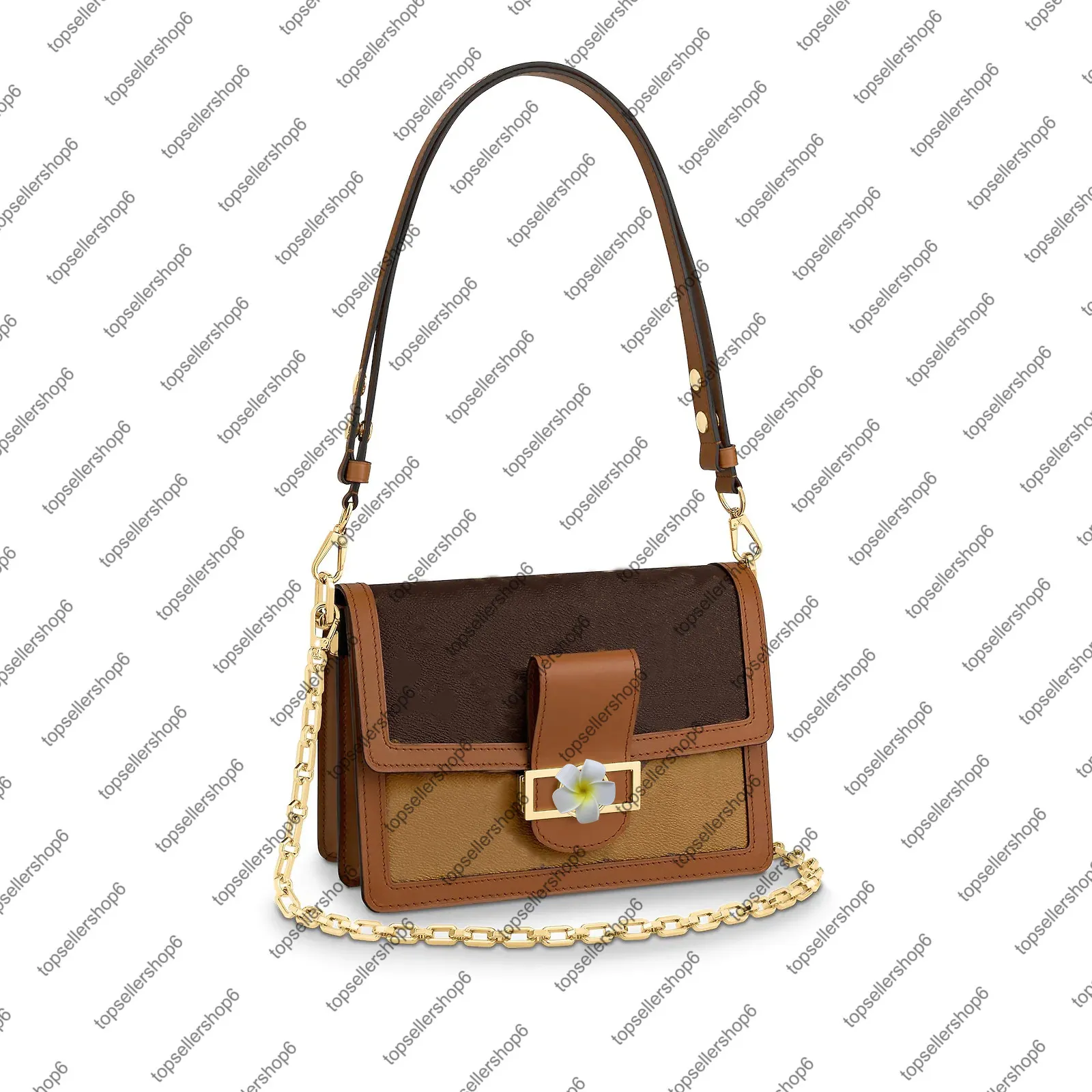 M44391 DAUPHINE MM Bolso de mano Mensajero de lona para mujer Bolso de diseñador de cuero genuino bolso de hombro tipo bandolera