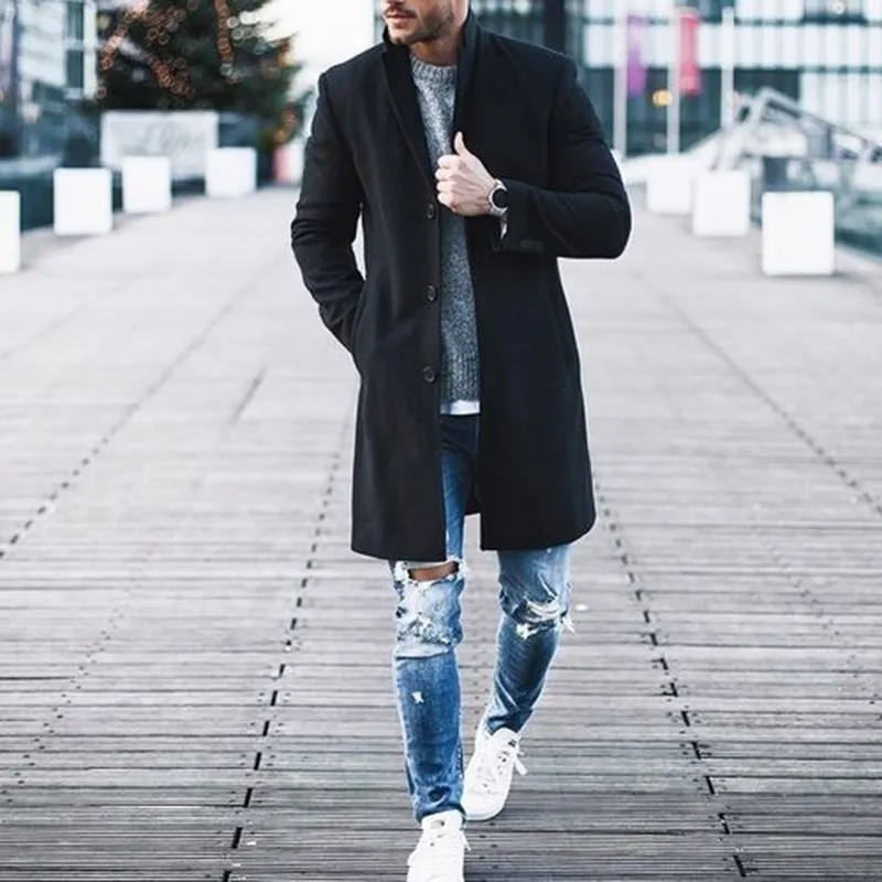 Long wool deals jacket mens
