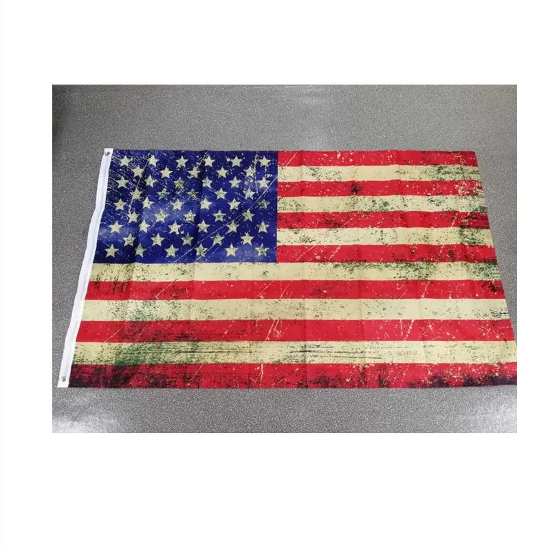 100% poliéster 90X150cm 3x5 pés Old Shabby bandeira americana preço de fábrica no atacado