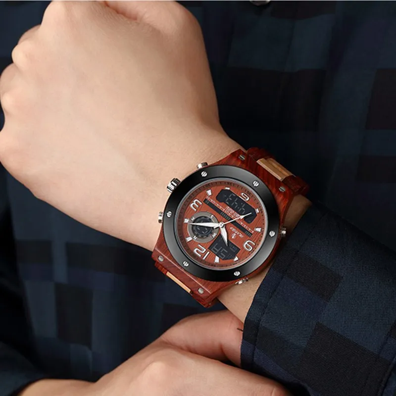 Gorben Business Men039s montre en bois bande bois Quartz montre-bracelet hommes montres mâle horloge mode montre-bracelet décontractée 3955224