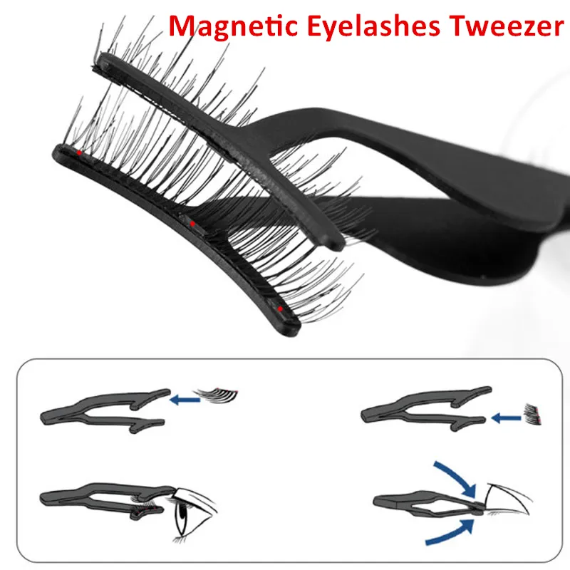 Magnetische falsche Wimpernzange, gefälschte Wimpernpinzette, Applikator, Make-up-Zubehör-Werkzeug