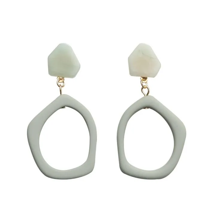 Geometrische acrylhars dangle oorbellen voor tiener meisjes 925 zilveren naald oor clips oorbellen trendy sieraden groothandel