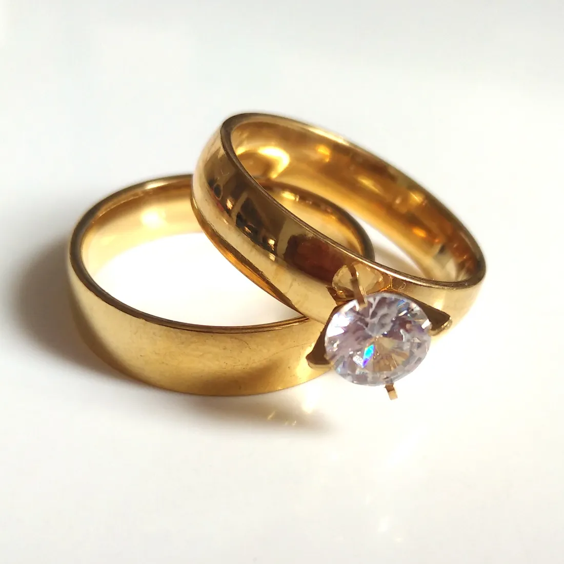 Love Bonded Joinable Gold Couple Rings