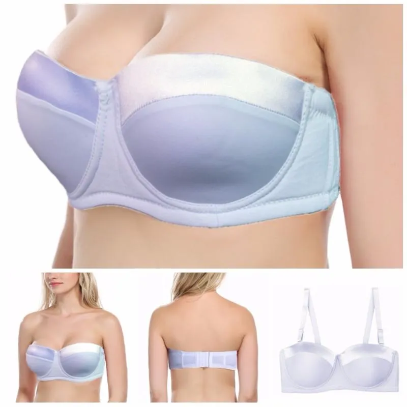 Bras Women Strapless Bra Plus Size 32 46 B/C/D/DD/E/F/G Half Cup Multiway  Balcontette With Straps N059 From Nobackie, $29.78