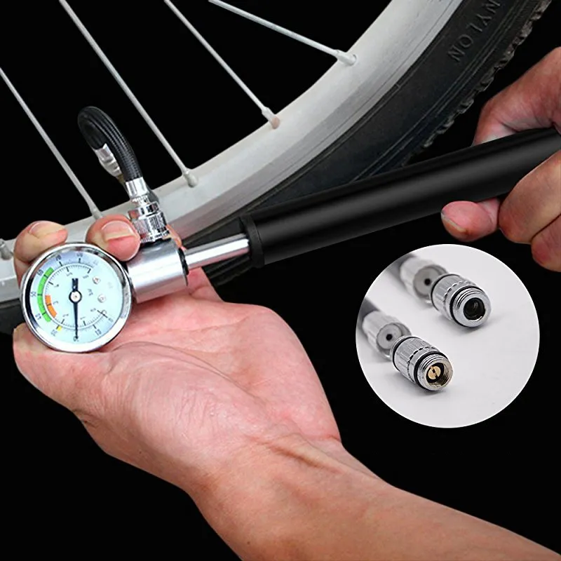 Mini Bicicletta Pompa Con Manometro 210 PSI Portatile In Bicicletta Pompa A  Mano Della Presta E Schrader Sfera Strada Pompa MTB Pneumatici Più Nuovi Da  7,66 €