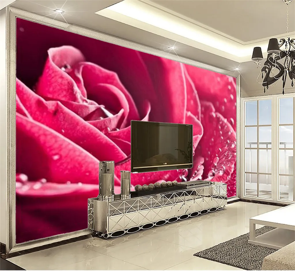 3D обои большие и нежные розовые розы цифровая печать HD романтические обои