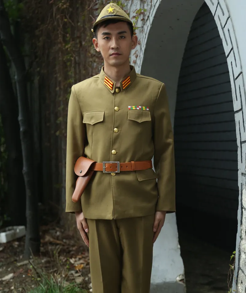 Japanese Imperial Officer Costume Green Satin Military