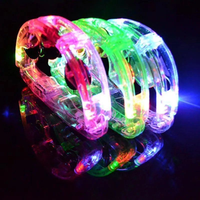 LED Flashing Tambourine Rattle Hand Bell Running Lights Up Luminous Toy ...