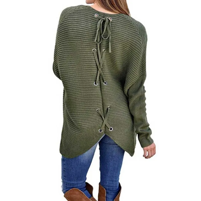 Long Sleeve Back Strap Bat Sweater Long Sleeve Back Strap Bat Sweater