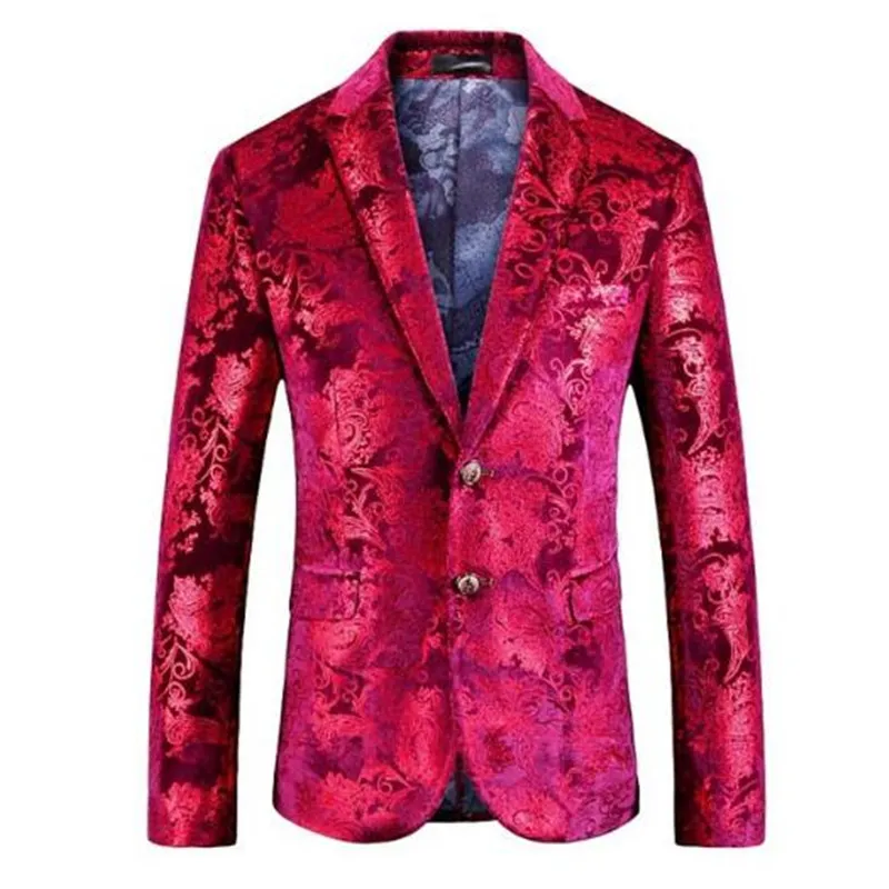XIU LUO3XL Mens Suit Blazer Casual Slim Fit Single Button Casual Business V Neck Red Dobby Wedding Groom 2019 Autumn Blazer Suit