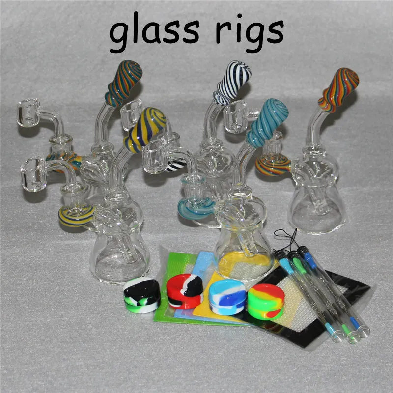Small Bong Smoking Glass Waterpipes Bubbler Hookahs Thick Oil Rigs Dab Bongs With 14mm Banger 6.3 Inchs