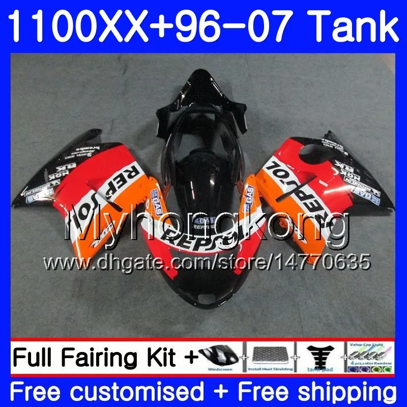 + Tank voor Honda Blackbird CBR 1100xx CBR1100 XX 02 03 04 05 06 07 271HM.49 CBR1100XXX 2002 2003 2004 2005 2006 2007 REPSOL Orange Balveringen