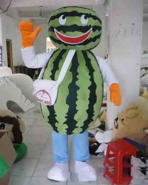 2019 fábrica novo material EVA melancia Mascote do partido do traje Fruit aniversário Halloween Vestuário dos desenhos animados Adulto Tamanho