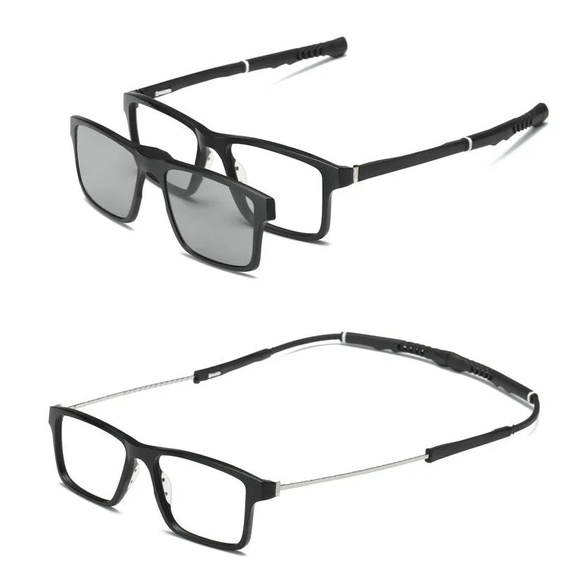 Luxe-Mincl / Sport Magnetic Clip op Gepolariseerde Zonnebril Dames / Mannen Basketbal Magneet Myopia Glazen 3 in 1 Bescherming Glazen NX