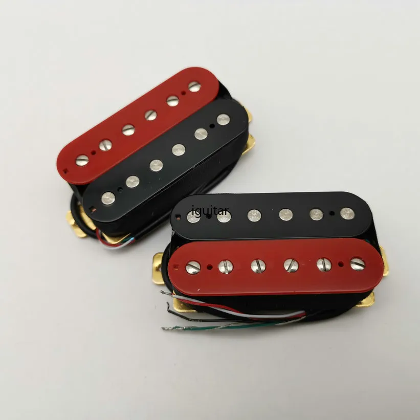 Rare Noir Rouge Guitare Micros Humbucker Cou Et Pont Guitare Électrique Micros 4C 1 set