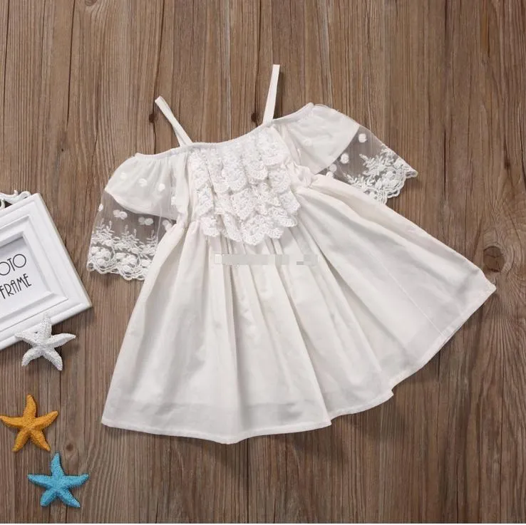 Nova Moda Bebê Meninas Vestido de Renda Sem Alças Menina Vestidos Suspensórios para Crianças Crianças Roupas Boutique Vestido Frete Grátis