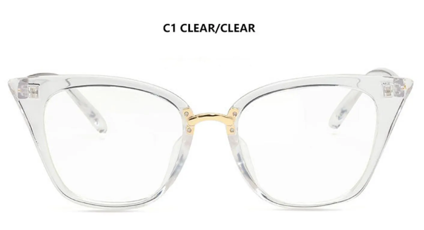 Transparent Clear Fashion Eyeglasses Stylish Fake Glasses Frames for Women s Myopia