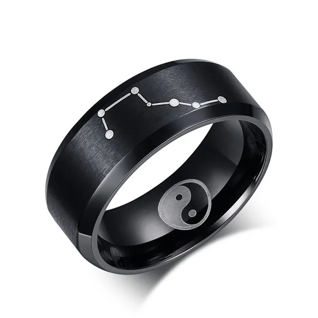 Anelli di grande merlo acquaiolo in acciaio inossidabile 316L nero per uomo Fashion Taoism Tai Chi Yin Yang Jewelry Gift