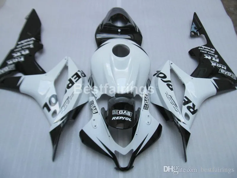 Injektionsgjutning av plastfeedningar för Honda CBR600RR 2007 2008 White Black Fairing Kit CBR600RR 07 08 LL06