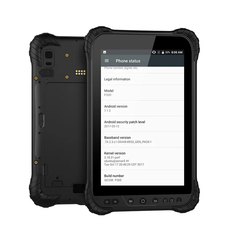 QCOM P300 8 -дюймовый экран IPS 64 ГБ ROM Android 8 1 Octa Core Core IP67 прочный водонепроницаемый планшет PC227Q