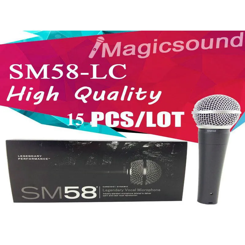 Upgrade Version SM58LC 15PCS Top Quality SM 58 58LC Wired Dynamic Cardioid Microphone Vocal Microfone Mic