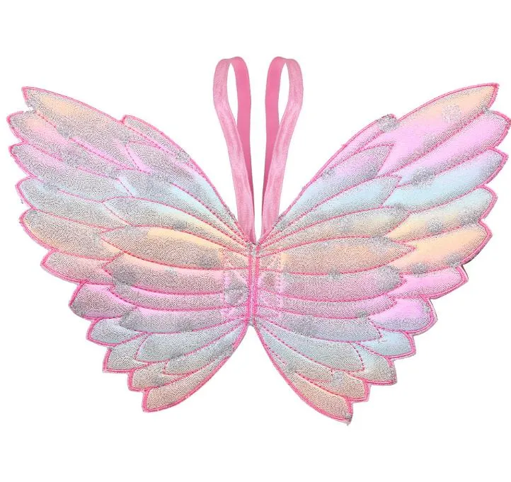 Вечеринка одолжение girs wings glitter star magic wands fancy dress cosplay fairy gradient color butterfly wing wing sequint