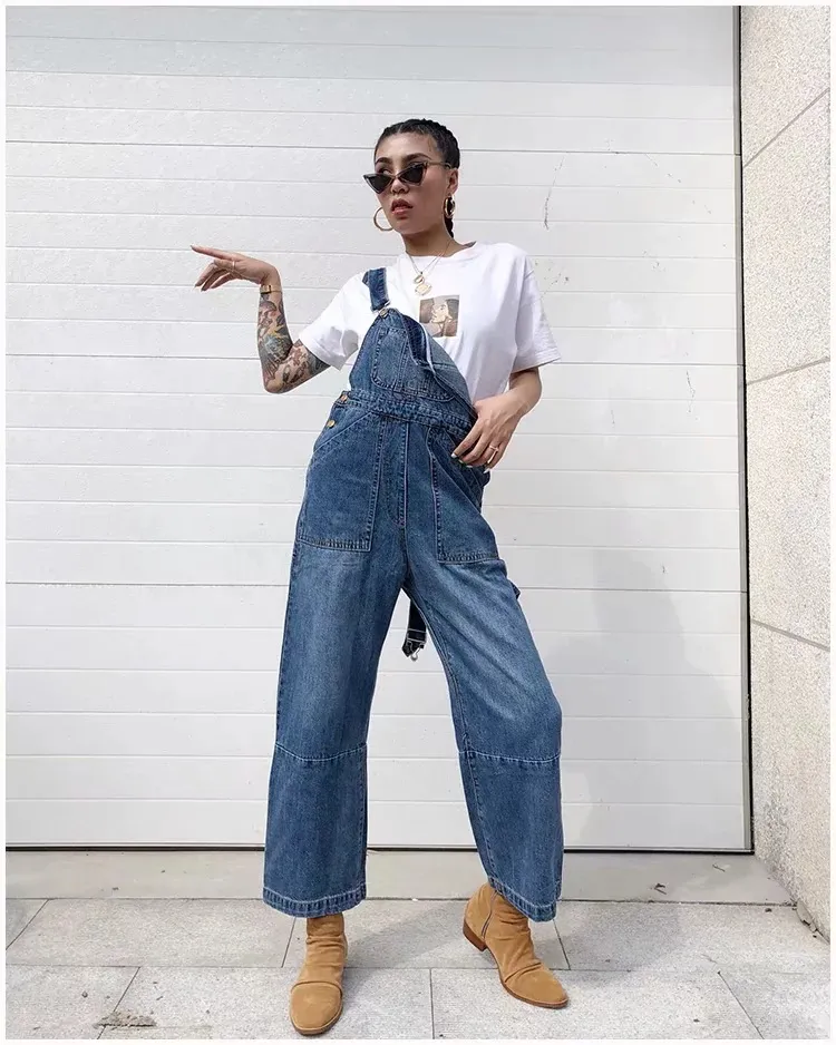 European American Fashion Womens Denim Jeans: Loose Fit, Wide Leg, Age  Resistant Jean Jumpsuit For Ladies For Autumn And Winter From Yting, $25.01