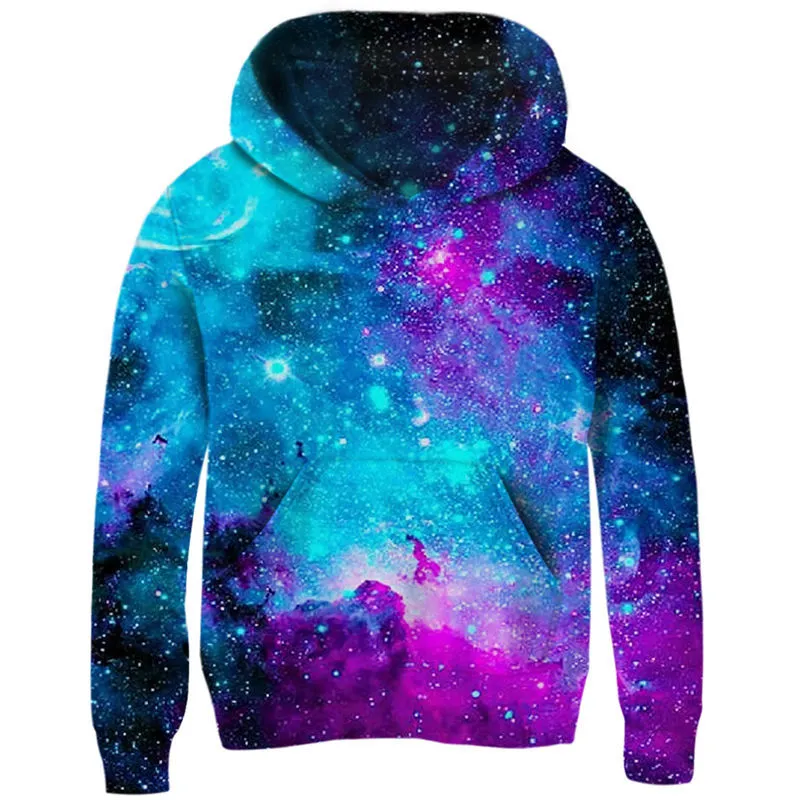 Space Galaxy Hoodies Girls Boys Ytterkläder 3D Märke Kläder Sweatshirt Hooded Höst Pullover Toppar 5 7 9 11 År Barnkläder T191230