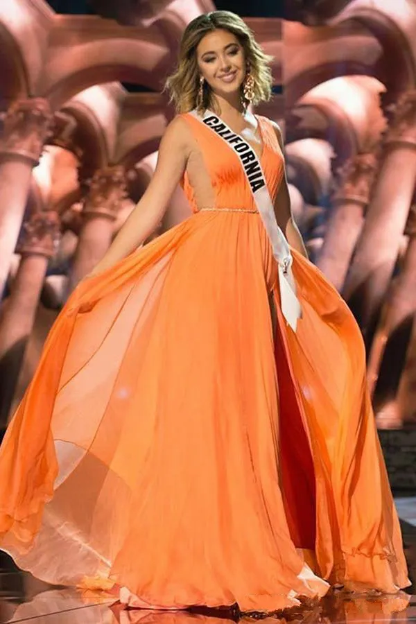 Orange shop chiffon dress