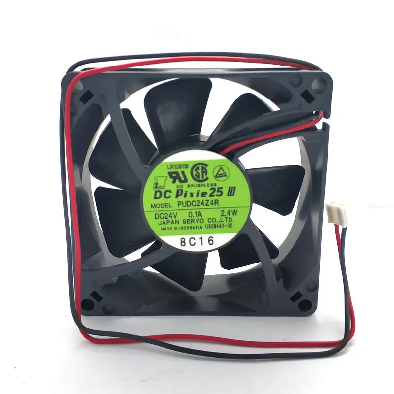 New Original PUDC24Z4R DC24V 0.10A 2.4W 2Lines 80x80x25MM Inverter Cooling Fan