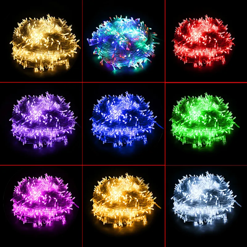 10m LED Struny Lights 100leds Fancy Ball Lights Dekoracyjne Świąteczne Party Festival Twinkle String Lampa Garland 10Colors