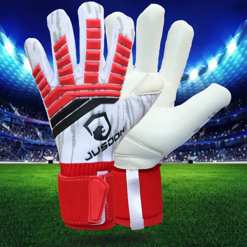 Jusdon New Model Adults Latex Fabric Professional Soccer Football Goalkeeper Gloves Without