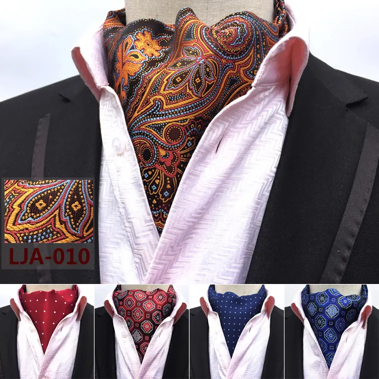 thumbnail image 2 of DQT Men's/Boys Pre-Tied Ruche Cravat – Woven Floral Paisley, UK Handmade Wedding 2 of 2