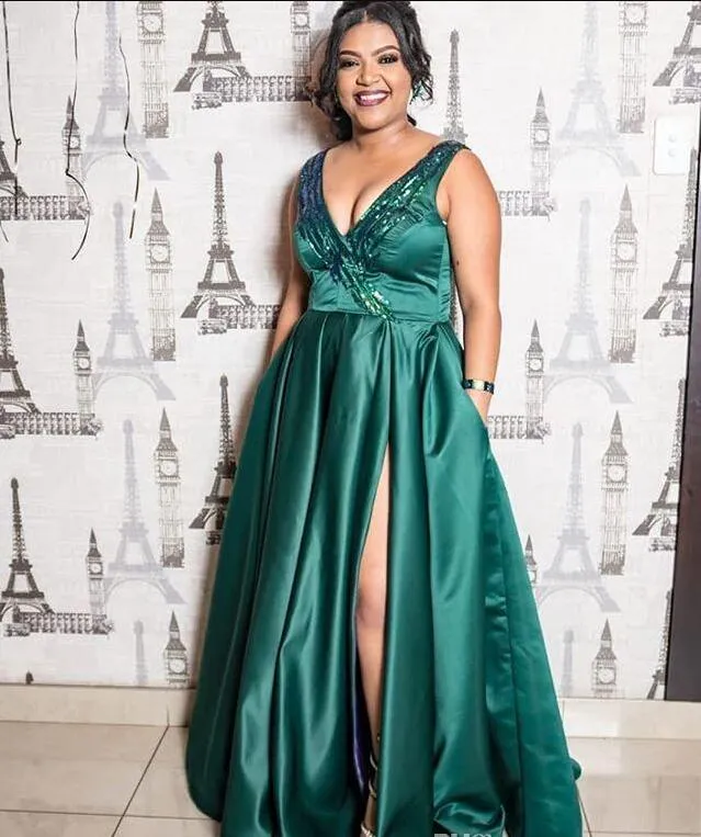 dark green plus size dress