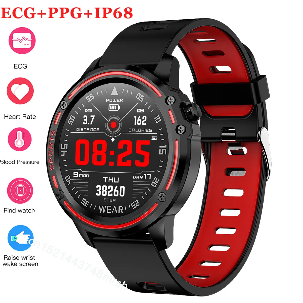 L8 Смарт-часы Мужчины IP68 Водонепроницаемый Reloj Hombre SmartWatch с ЭКГ PPG Артериальное давление Сердечного ритма Спорт Фитнес-браслет Часы.