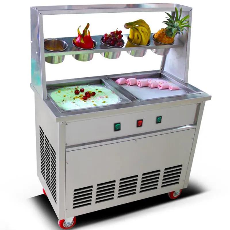 Vendite dirette in fabbrica 2 pentole 5 ciotole con funzione di scongelamento macchina per gelato fritto commerciale macchina per gelato allo yogurt