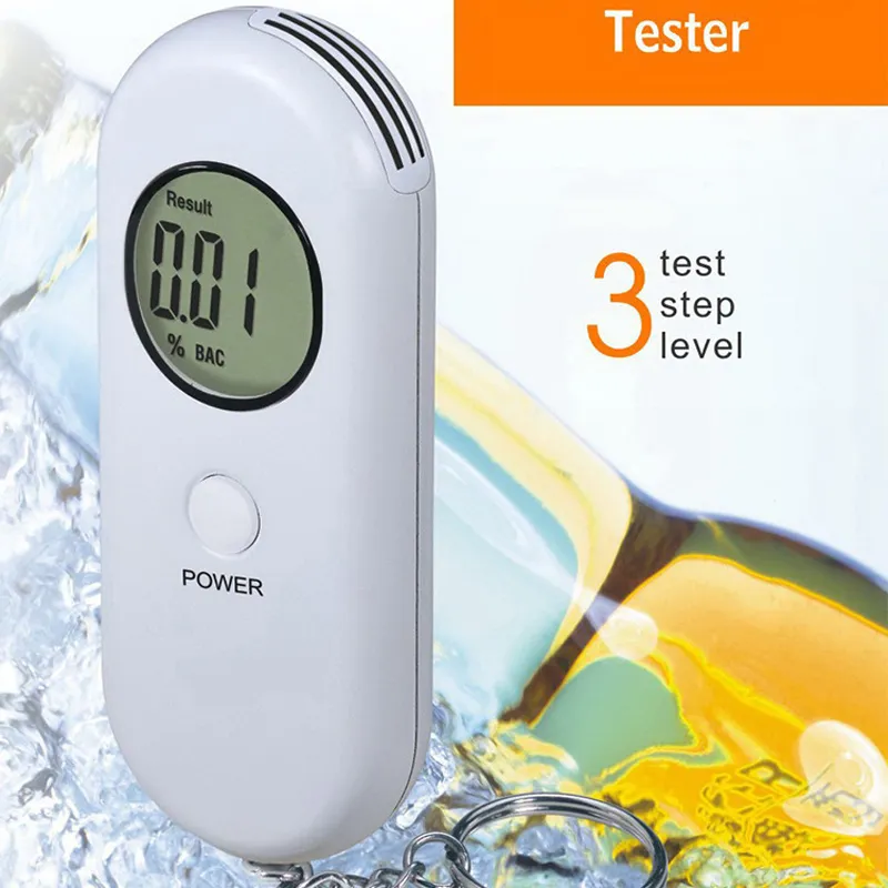 Professionell alkohol andningstestare Breathalyzer Analyzer Detector Test KeyChain Breathalyser Device LCD SCRIE203D