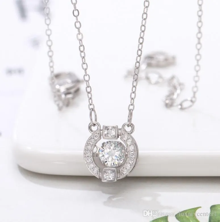 S925 стерлингового серебра ожерелье Биение сердца Циркон ожерелье Collares подарков аксессуары Мода ювелирные изделия для женщин ювелирных дизайнеров