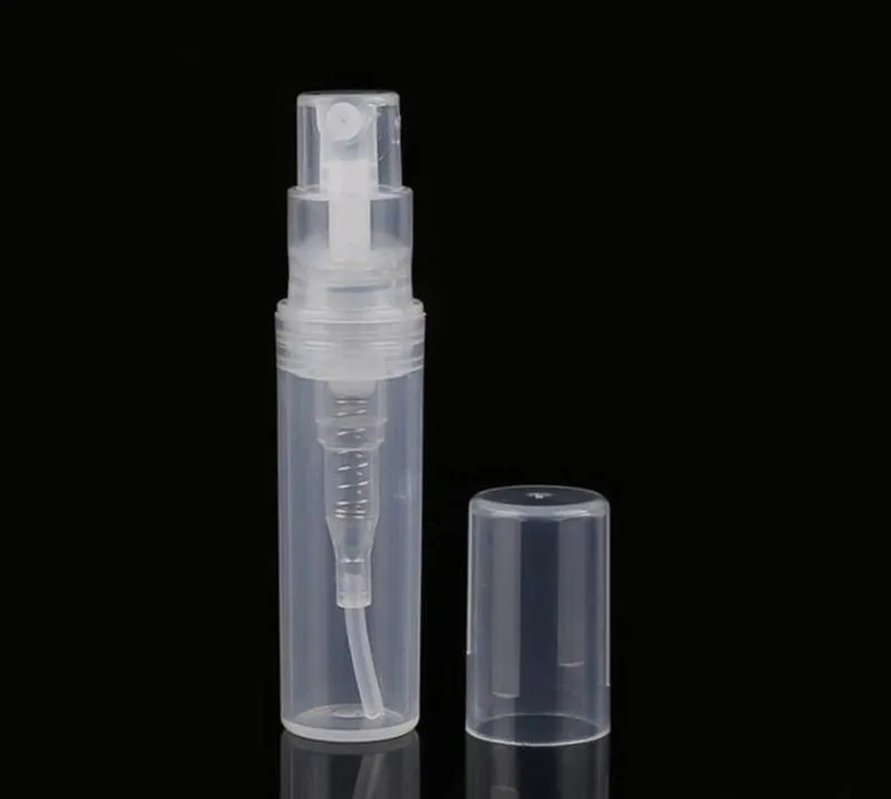 空のスプレーボトル2mlのプラスチックミニ詰め替え可能な容器のための香水サンプル旅行5000pcsロット送料無料