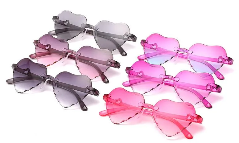 Coração Crianças Shaped Sunglasses Moda Anti-UV Óculos criança Meninas Sunblock 6 CORES