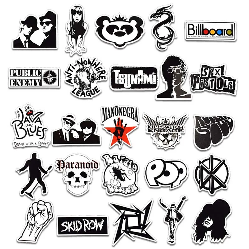DIY Decal Stickers For Graffiti, Skateboard, Snowboard, Drum, Laptop, Car,  Motorcycle Random Rock Roll Band Team Sticker Set From Blake Online, $0.85