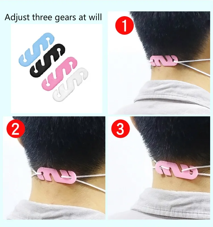 4 Colors Adjustable Anti-Slip Mask Ear Grips Face Mask Ear Hooks Comfortable Masks Hook Children/Adult Adjustable Ear Strap Extension