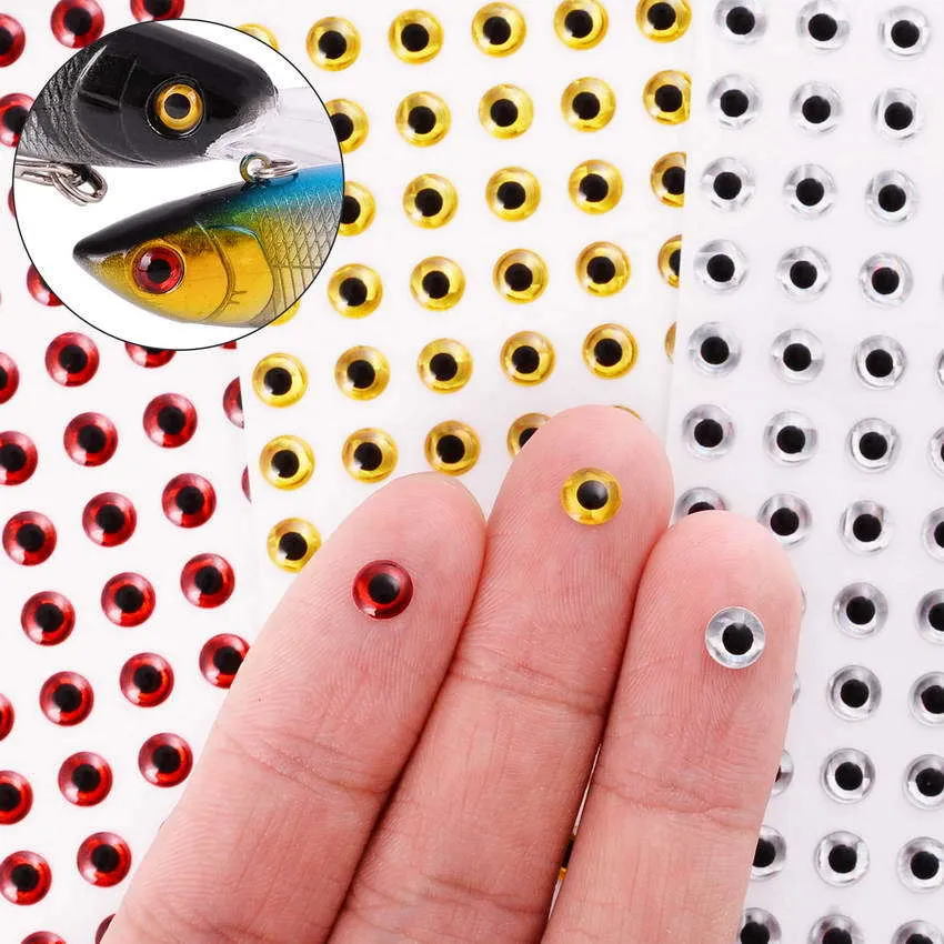 Nya DIY FSIH Ögon för fiske Lure 3Colors 3MM 4mm 5mm 6mm 3D Simulering Holografisk laser Fisheye